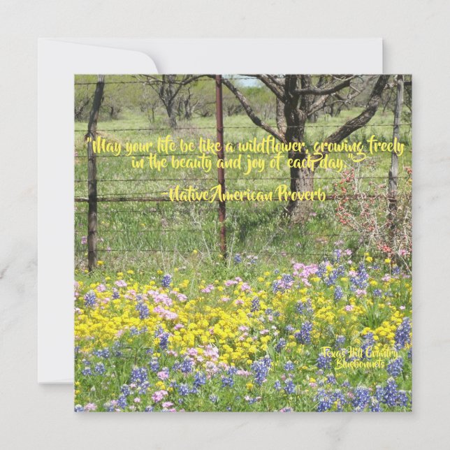 Tarjeta de nota de cotización de flores silvestres (Anverso)