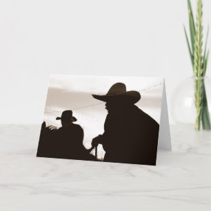 Tarjeta de nota de Cowboy Sillouettes