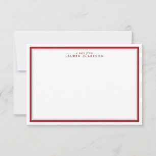 Tarjeta de nota de cuadro doble rosa y rojo modern