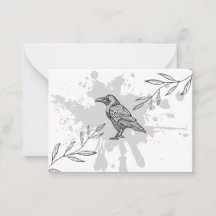 Tarjeta de nota de Cuervo Tinta y Ramas