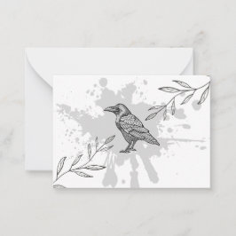 Tarjeta de nota de Cuervo Tinta y Ramas