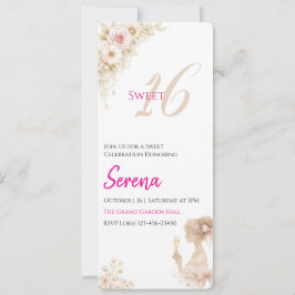 Tarjeta de nota de cumpleaños 16 dulce soñadora su