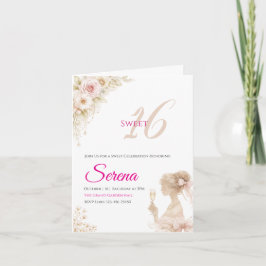 Tarjeta de nota de cumpleaños 16 dulce soñadora su