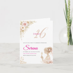 Tarjeta de nota de cumpleaños 16 dulce soñadora su