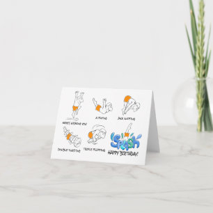 Tarjeta de nota de cumpleaños de Fancy Diver