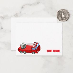 Tarjeta de Nota de Cumpleaños de Red Firetruck
