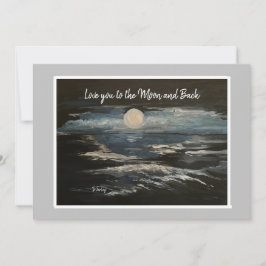 Tarjeta de nota de cumpleaños plana Blue Moon