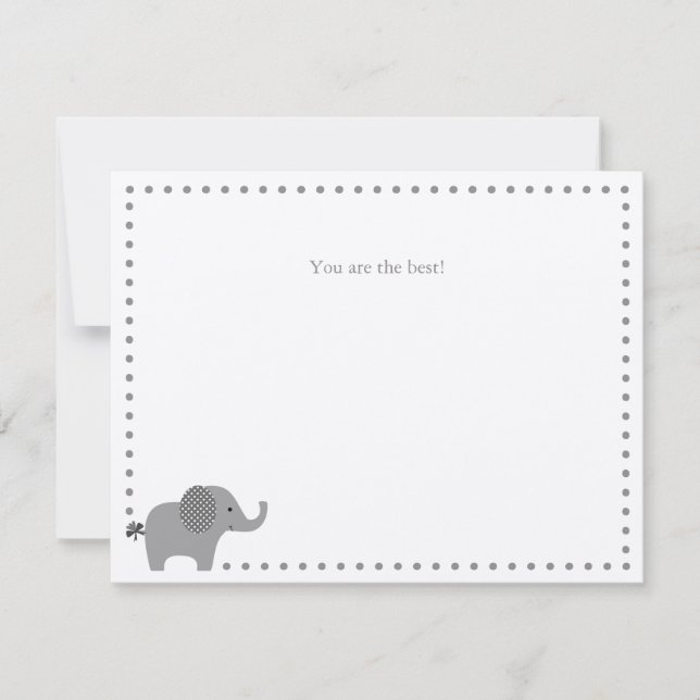 Tarjeta de nota de Cute Elephant (Anverso)