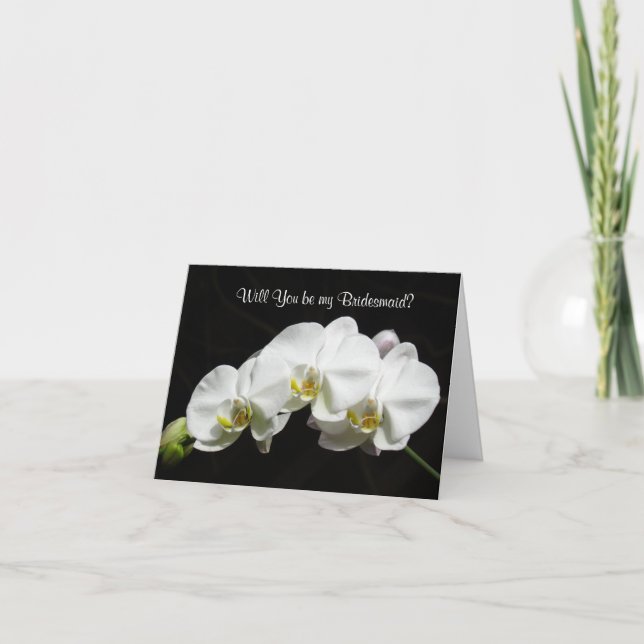 Tarjeta de nota de dama de honor de orquídeas (Anverso)
