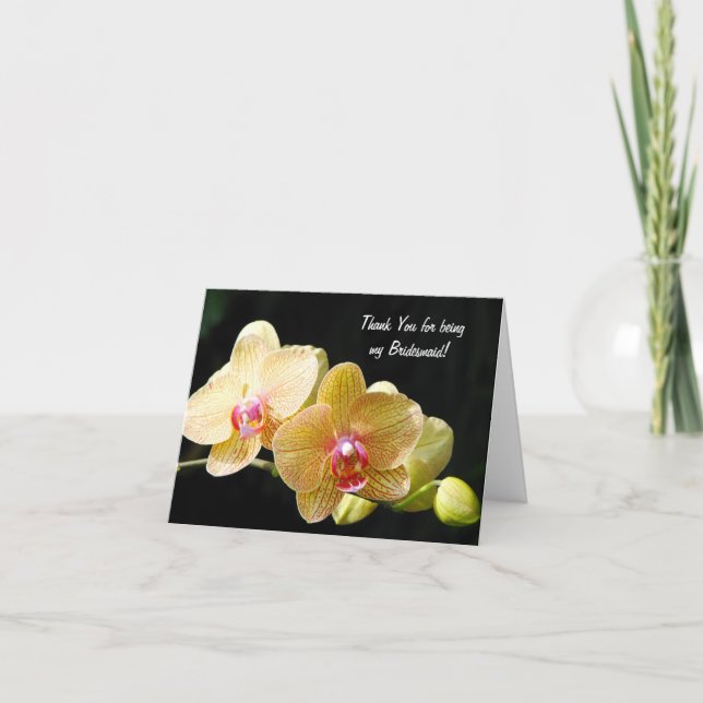Tarjeta de nota de dama de honor de orquídeas amar (Anverso)