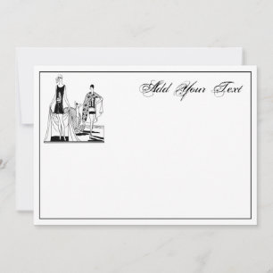 Tarjeta de nota de damas elegantes Art Deco en la