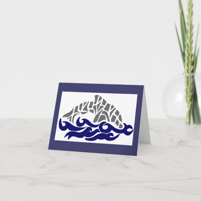 tarjeta de nota de delfín de plantilla (Anverso)