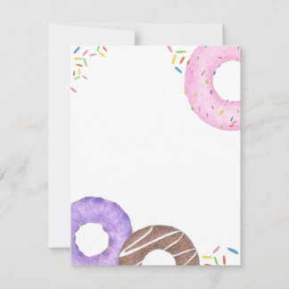 Tarjeta de nota de deliciosas donas