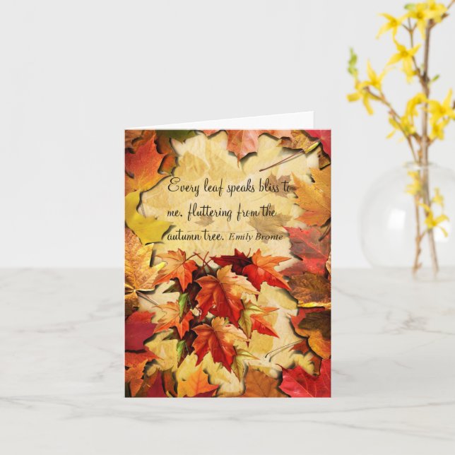 Tarjeta de nota de deseos de otoño (flor amarilla)