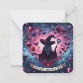 Tarjeta de nota de Día de San Valentín de brujas d