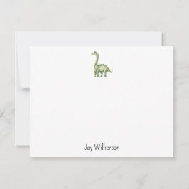 Tarjeta de nota de dinosaurio personalizada