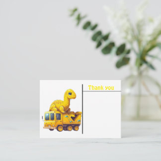 Tarjeta de nota de dinosaurios amarillos para niño