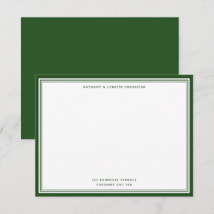 Tarjeta de nota de dirección y nombre verde Pino m
