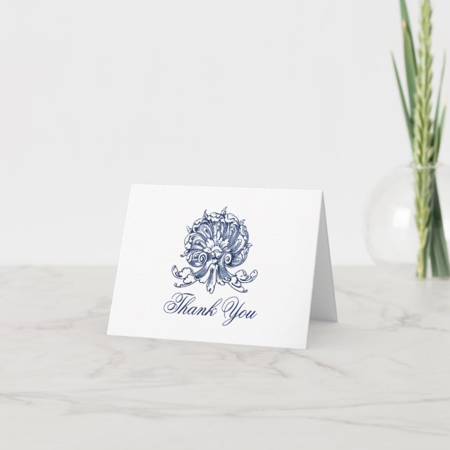 Tarjeta de nota de diseño barroco vintage (Anverso)