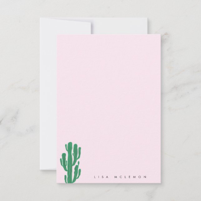 Tarjeta de nota de diseño personalizado CACTUS (Anverso)