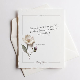 Tarjeta de nota de diseño personalizado de flor pu