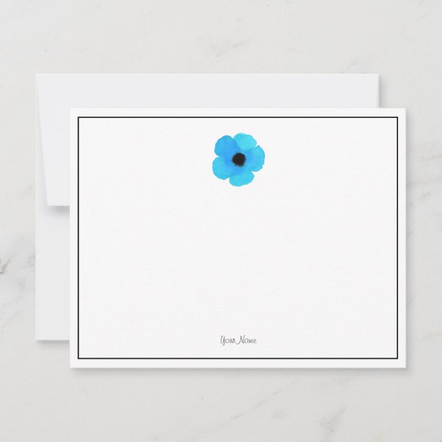 Tarjeta de nota de disquete azul de acuarela (Anverso)