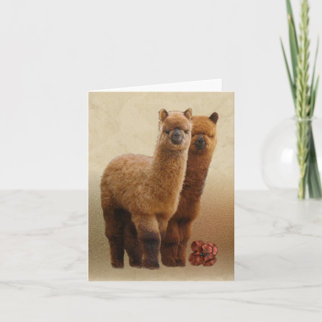 Tarjeta de nota de dos alpacas (Anverso)