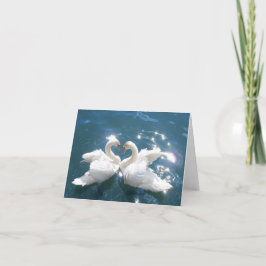 Tarjeta de nota de dos amantes de los swan