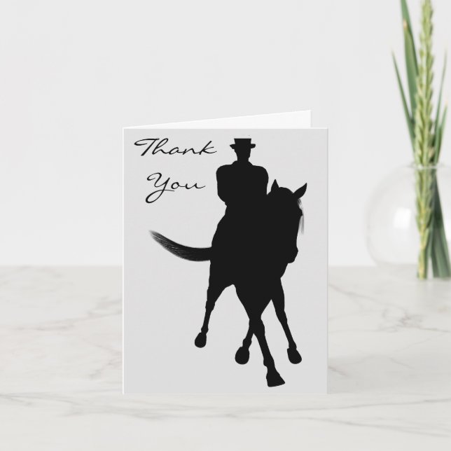Tarjeta de nota de Dressage Horse Silhouette (Anverso)