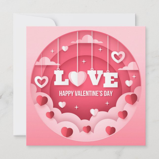 Tarjeta de nota de El día de San Valentín circular (Anverso)