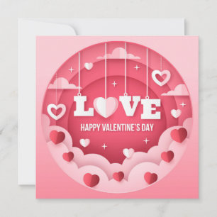 Tarjeta de nota de El día de San Valentín circular