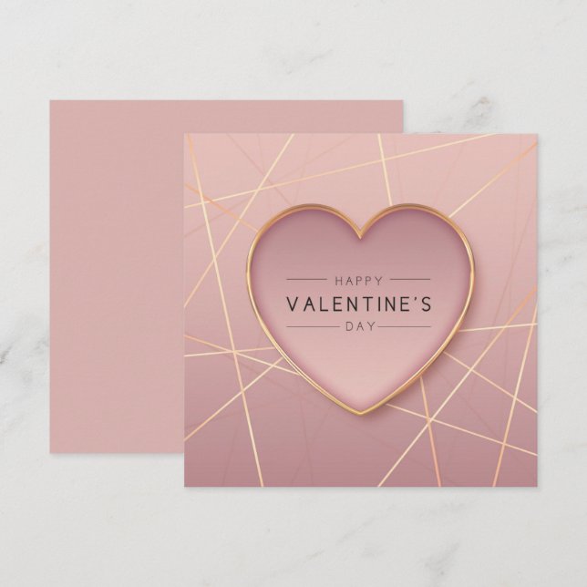 Tarjeta de nota de El día de San Valentín circular (Anverso / Reverso)