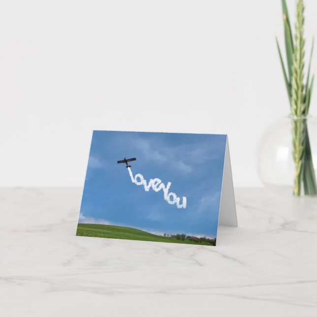 Tarjeta de nota de escritura en el cielo de amor (Anverso)