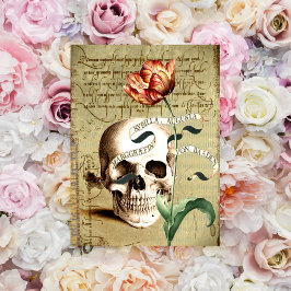 Tarjeta de nota de escritura floral de Halloween