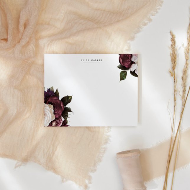 Tarjeta de nota de estacionamiento floral Midnight (Subido por el creador)