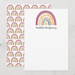 Tarjeta de nota de estacionería Rainbow Stationery