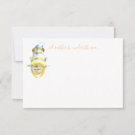 Tarjeta de nota de estantería acuarela para peces 