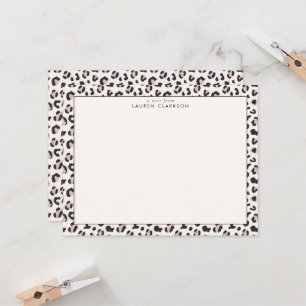 Tarjeta de nota de estantería de impresión Leopard