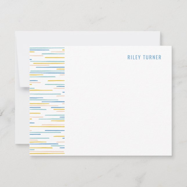 Tarjeta de nota de estatuilla de líneas horizontal (Anverso)