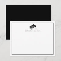 Tarjeta de nota de estatuilla personal de piano de