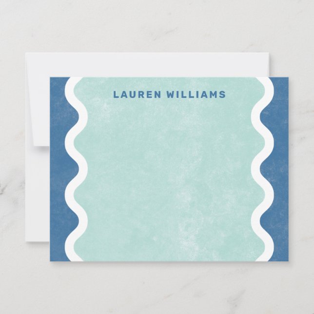 Tarjeta de nota de estilo de líneas onduladas - Az (Anverso)