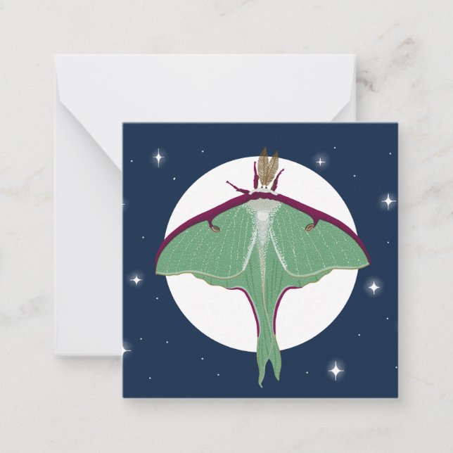 Tarjeta de nota de estilo de postal Luna Moth (Anverso)