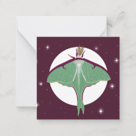 Tarjeta de nota de estilo de postal Luna Moth