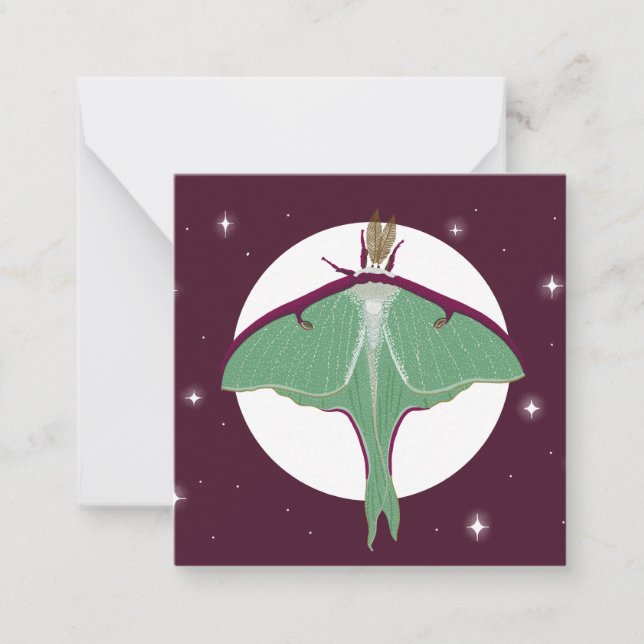 Tarjeta de nota de estilo de postal Luna Moth (Anverso)