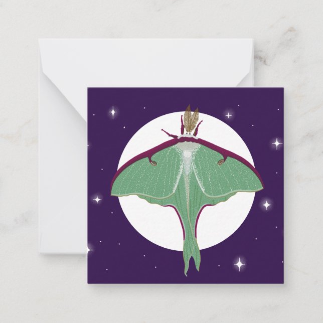 Tarjeta de nota de estilo de postal Luna Moth (Anverso)