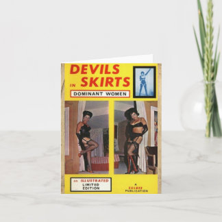 Tarjeta de nota de estilo vintage "Devils in Skirt
