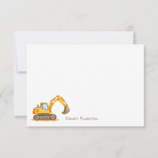 Tarjeta de nota de excavadora personalizada