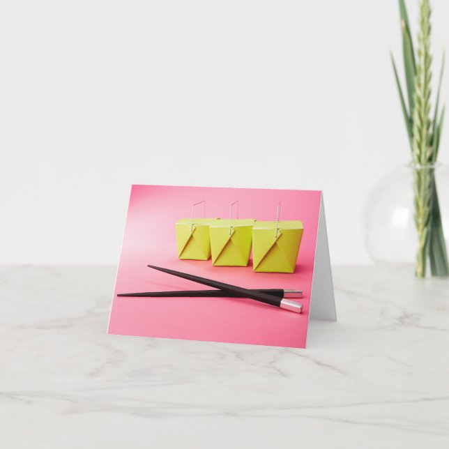 Tarjeta de nota de extracción y palillos chinos (Anverso)