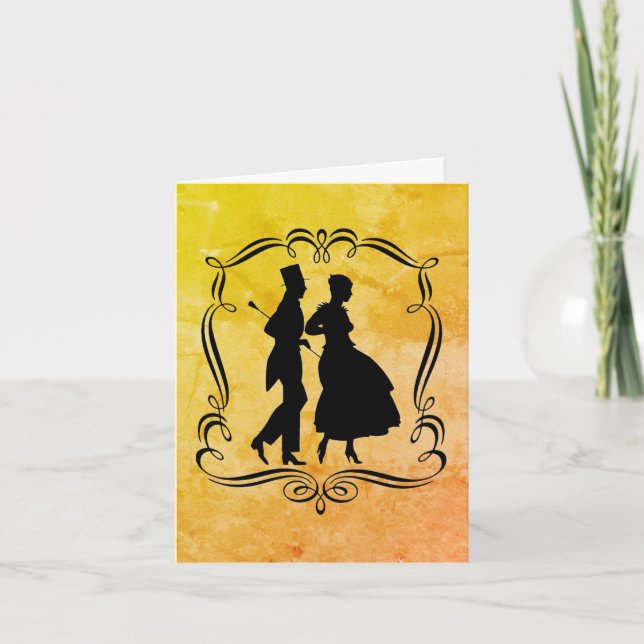 Tarjeta de nota de Fiesta de silueta de hombre ven (Anverso)