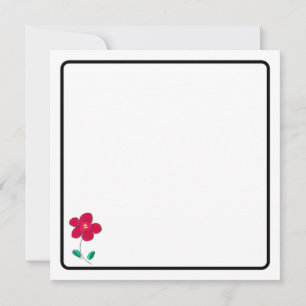 Tarjeta de nota de flor